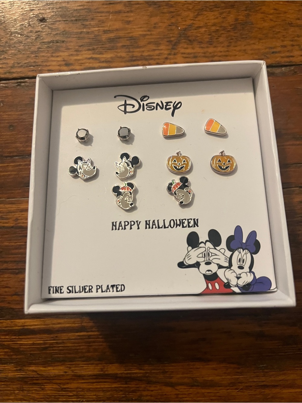 Disney Halloween 5 Pairs Fine Silver Plated Earrings New